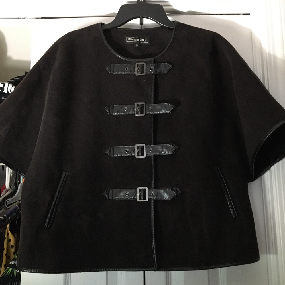 Vintage Members Only Suede Buckle Cape/Jacket